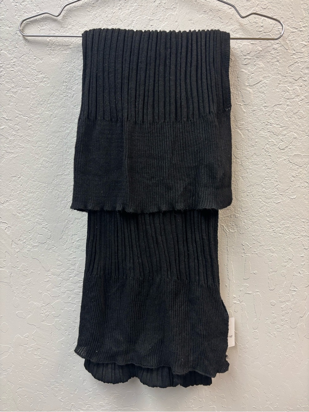 New w tags Liz Claiborne Scarf black ribbed Wool Blend Unisex